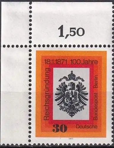 BERLIN 1971 Mi-Nr. 385 ** MNH Eckrand