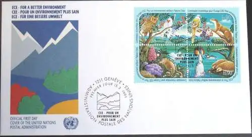 UNO GENF 1991 Mi-Nr. 194/97 Zusammendruck FDC