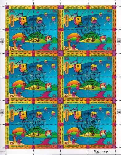 UNO NEW YORK 1997 Mi-Nr. 736/39 kleiner Eckbug unten rechts o used - aus Abo