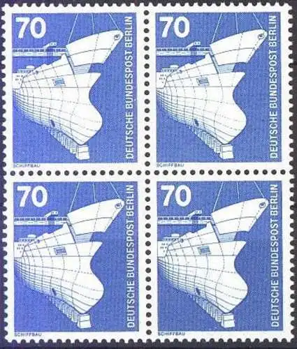 BERLIN 1975 Mi-Nr. 500 Viererblock ** MNH