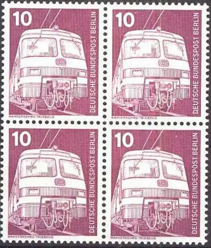 BERLIN 1975 Mi-Nr. 495 Viererblock ** MNH