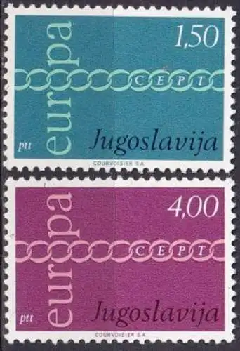 JUGOSLAWIEN 1971 Mi-Nr. 1416/17 ** MNH - CEPT