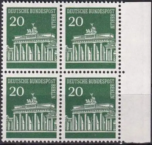 BERLIN 1966 Mi-Nr. 287 Viererblock ** MNH