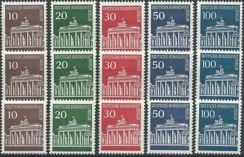 BERLIN 1966 Mi-Nr. 286/90 3 Sätze ** MNH