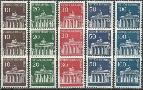 BERLIN 1966 Mi-Nr. 286/90 3 Sätze ** MNH