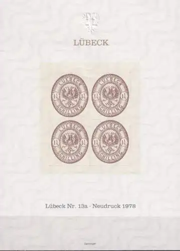 LÜBECK 1978 Mi-Nr. 13 a Neudruck Vignette