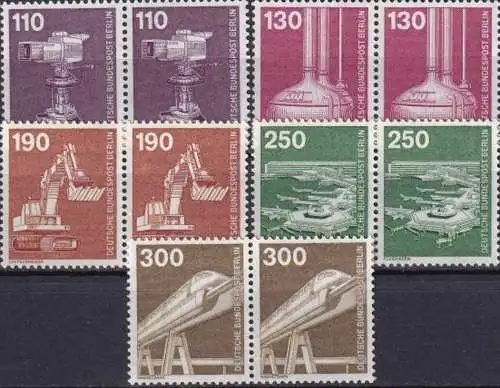 BERLIN 1982 Mi-Nr. 668/72 waagerechte Paare ** MNH