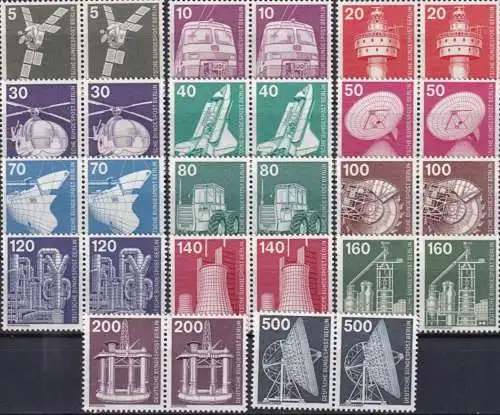 BERLIN 1975 Mi-Nr. 494/07 waagerechte Paare ** MNH