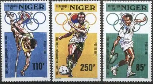 NIGER 1987 Mi-Nr. 1015/17 ** MNH