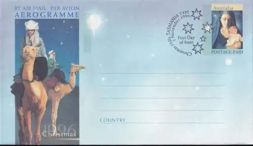 AUSTRALIEN 1996 A126 Aerogramme Luftpostbrief Christmas 1996 FDC