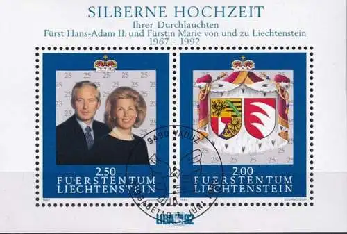 LIECHTENSTEIN 1992 Mi-Nr. Block 14 o used - aus Abo