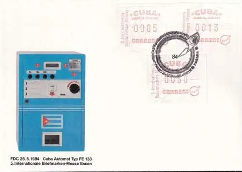 1984 Mi-Nr. ATM 1 Satz 1 FDC Sonderstempel Int. Brfm Messe Essen