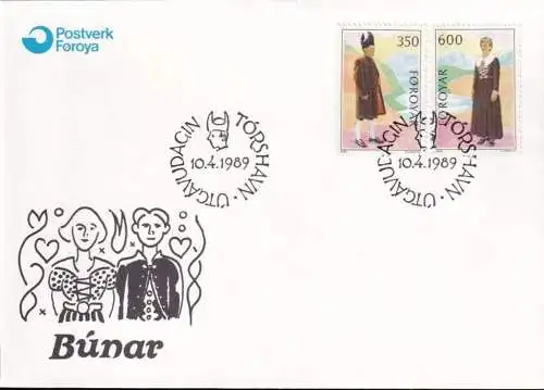 FÄRÖER 1989 Mi-Nr. 182/83 FDC Norden