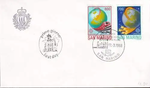 SAN MARINO 1988 Mi-Nr. 1380/81 CEPT FDC