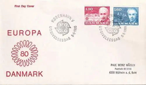 DÄNEMARK 1980 Mi-Nr. 699/00 CEPT FDC