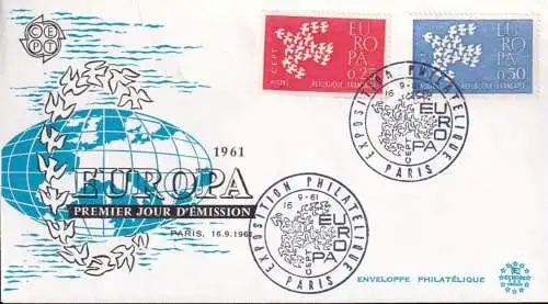 FRANKREICH 1961 Mi-Nr. 1363/64 CEPT FDC