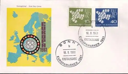 DEUTSCHLAND 1961 Mi-Nr. 367/68 CEPT FDC