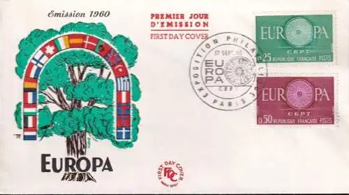 FRANKREICH 1960 Mi-Nr. 1318/19 CEPT FDC