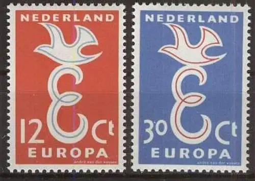 NIEDERLANDE 1958 Mi-Nr. 718/19 ** MNH - CEPT