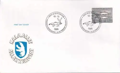 GRÖNLAND 1986 Mi-Nr. 168 FDC