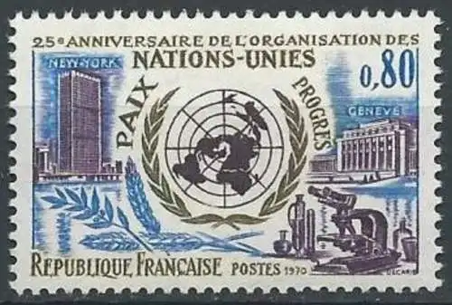 FRANKREICH 1970 Mi-Nr. 1729 ** MNH