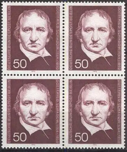 BERLIN 1975 Mi-Nr. 482 Viererblock ** MNH