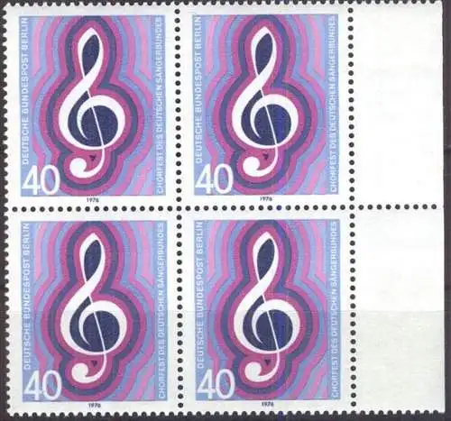 BERLIN 1976 Mi-Nr. 522 Viererblock ** MNH