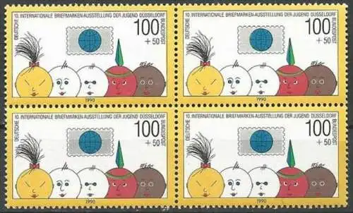 DEUTSCHLAND 1990 Mi-Nr. 1472 Viererblock ** MNH