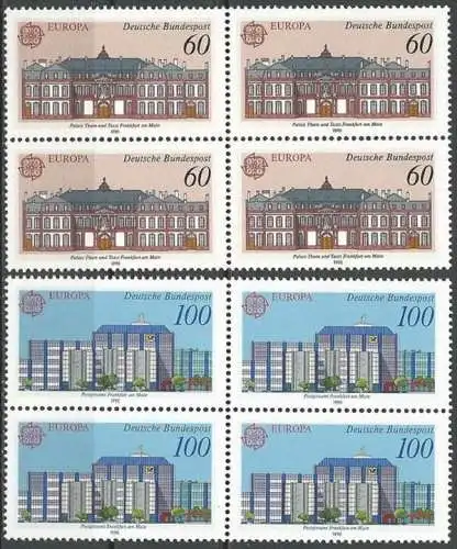 DEUTSCHLAND 1990 Mi-Nr. 1461/62 Viererblock ** MNH