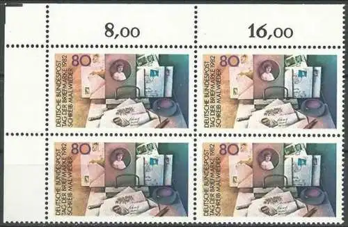 DEUTSCHLAND 1982 Mi-Nr. 1154 Eckrand-Viererblock ** MNH