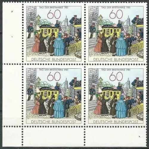 DEUTSCHLAND 1981 Mi-Nr. 1112 Eckrand-Viererblock ** MNH