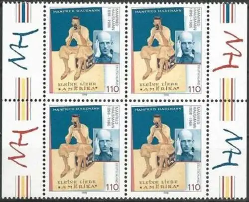 DEUTSCHLAND 1998 Mi-Nr. 2012 Viererblock ** MNH