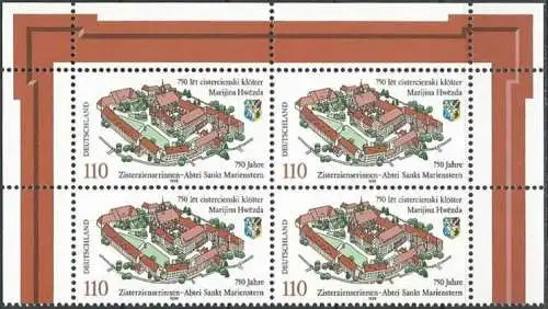 DEUTSCHLAND 1998 Mi-Nr. 1982 Viererblock ** MNH