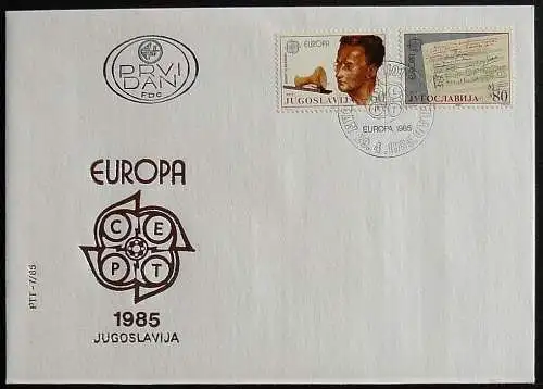 JUGOSLAWIEN 1985 Mi-Nr. 2104/05 CEPT FDC