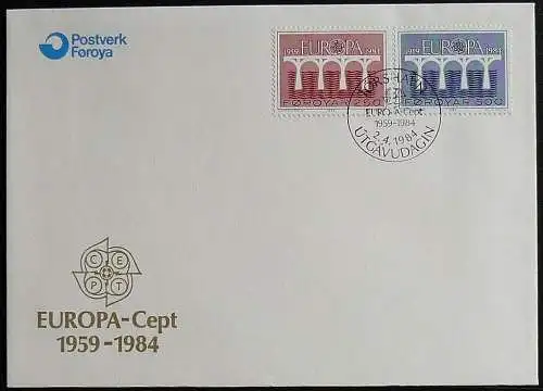 FÄRÖER 1984 Mi-Nr. 97/98 CEPT FDC