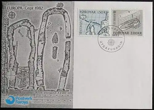 FÄRÖER 1982 Mi-Nr. 70/71 CEPT FDC