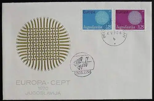 JUGOSLAWIEN 1970 Mi-Nr. 1379/80 CEPT FDC