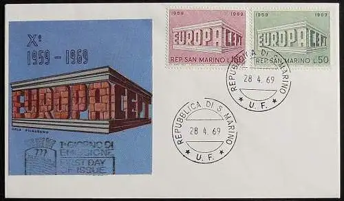 SAN MARINO 1969 Mi-Nr. 925/26 CEPT FDC