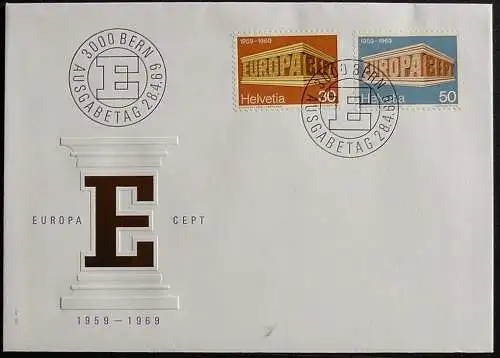 SCHWEIZ 1969 Mi-Nr. 900/01 CEPT FDC