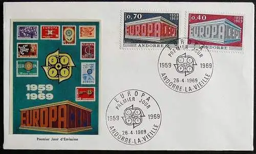 FRANZ. ANDORRA 1969 Mi-Nr. 214/15 CEPT FDC