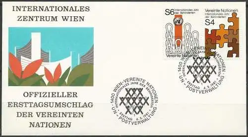 UNO WIEN 1981 Mi-Nr. 17/18 FDC