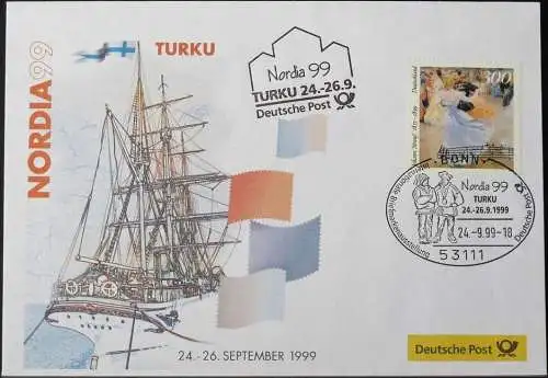 DEUTSCHLAND 1999 Nordia99 Turku 24.09.1999 Messebrief Deutsche Post