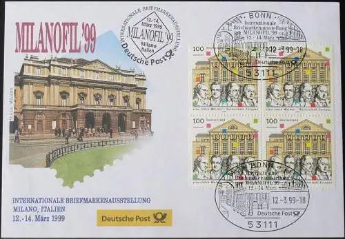 DEUTSCHLAND 1999 Milanofil'99 Mailand 12.03.1999 Messebrief Deutsche Post