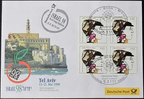 DEUTSCHLAND 1998 Israel 98 Tel Aviv 13.05.1998 Messebrief Deutsche Post