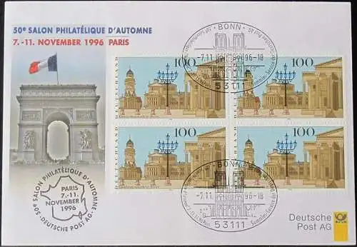 DEUTSCHLAND 1996 Salon Philatelique Paris 07.11.1996 Messebrief Deutsche Post