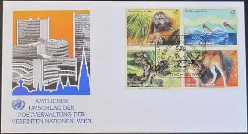 UNO WIEN 1999 Mi-Nr. 287/90  FDC