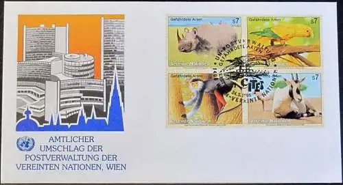 UNO WIEN 1995 Mi-Nr. 180/83  FDC