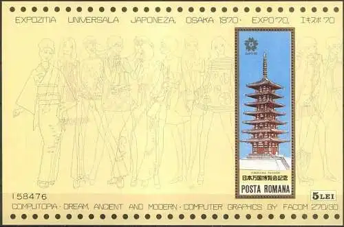 RUMÄNIEN 1970 Mi-Nr. Block 80  ** MNH