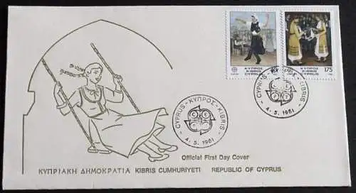 ZYPERN 1981 Mi-Nr. 547/48 CEPT FDC