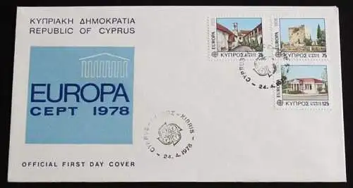 ZYPERN 1978 Mi-Nr. 484/86 CEPT FDC